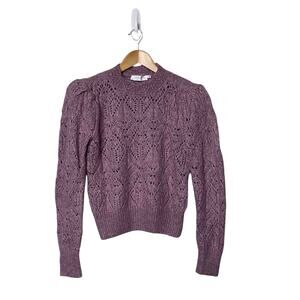 ASTR The Label Evy Marled Loose Knit Pullover Sweater Size S Purple Grannycore